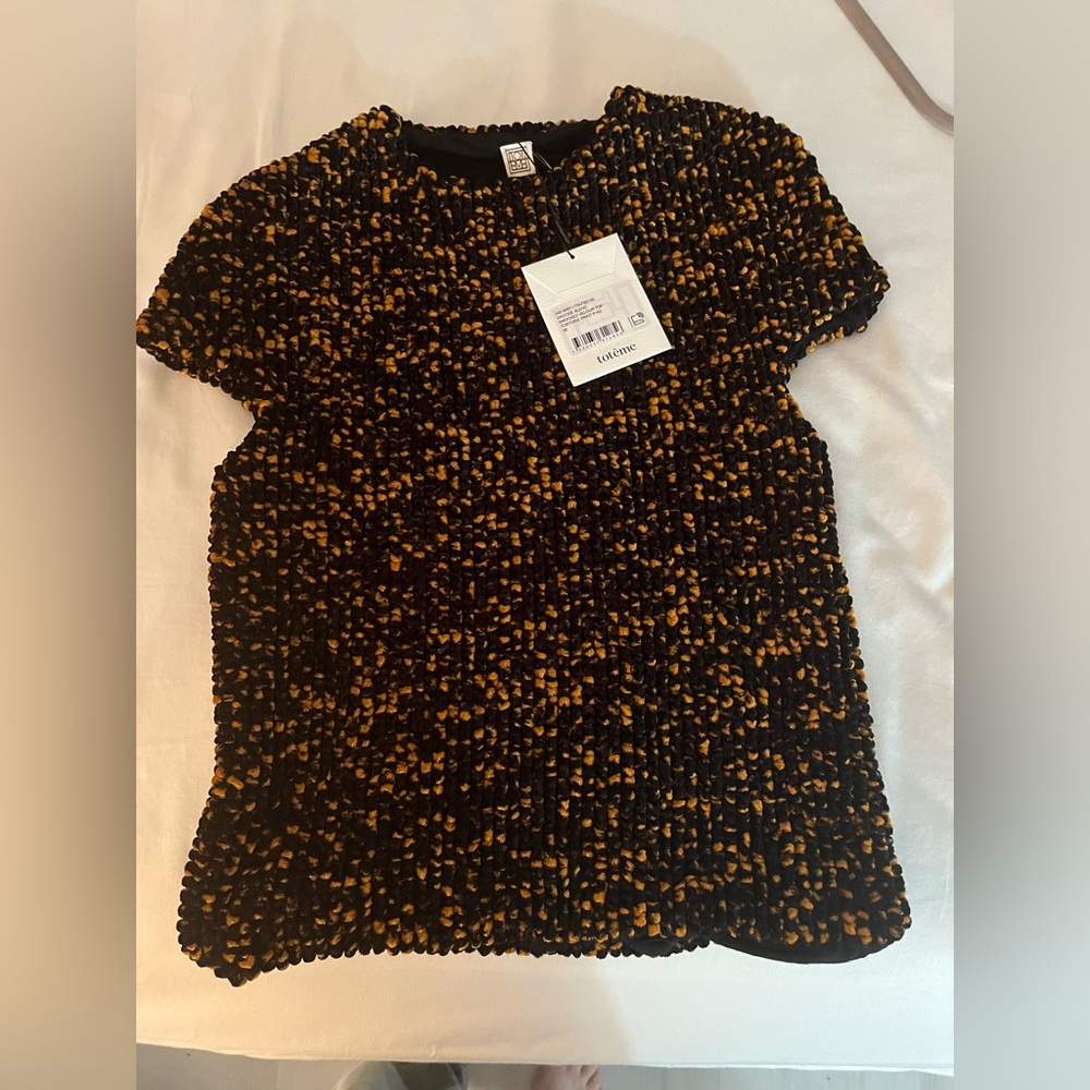 Totême Black & Orange Smocked Top NWT - Picture 4 of 5